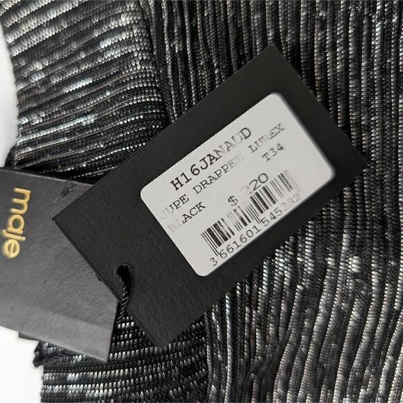 Maje Janaud Lurex Metallic Twist Pencil Skirt Silver Size 34 - Picture 5 of 7